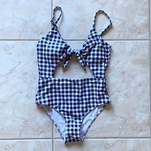 Shein gingham cutout one piece suit small